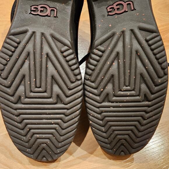 UGG Kesey Waterproof Leather Wool Combat Boots Womens 10 Black Utility Winter - Picture 12 of 16